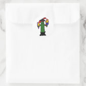 Funny Pickle Pirate mit Parrots Runder Aufkleber (Tasche)