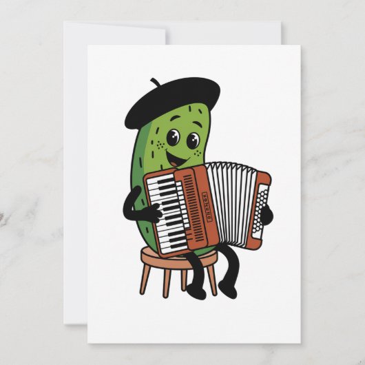 Funny Pickle Playing Accordion Design Dankeskarte (Vorderseite)
