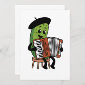 Funny Pickle Playing Accordion Design Dankeskarte (Vorne/Hinten)