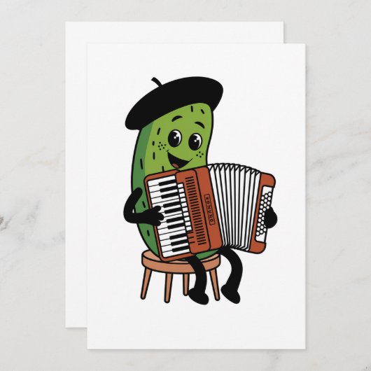 Funny Pickle Playing Accordion Design Dankeskarte (Vorne/Hinten)