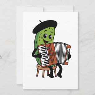 Funny Pickle Playing Accordion Design Dankeskarte
