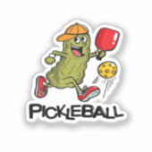Funny Pickle Playing Pickleball Aufkleber (Vorderseite)