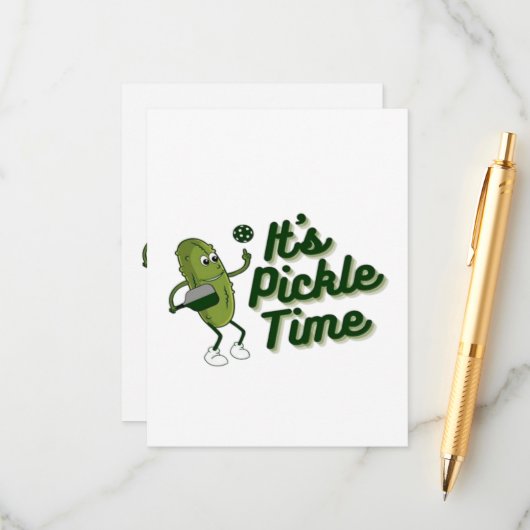 Funny Pickle Playing Pickleball Begleitkarte (Vorderseite/Rückseite Beispiel)