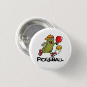 Funny Pickle Playing Pickleball Button (Vorne & Hinten)