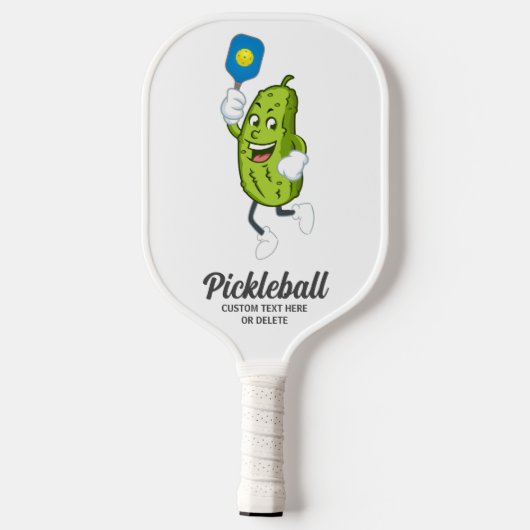 Funny Pickle Playing Pickleball Custom Text Pickle Schläger (Rückseite)