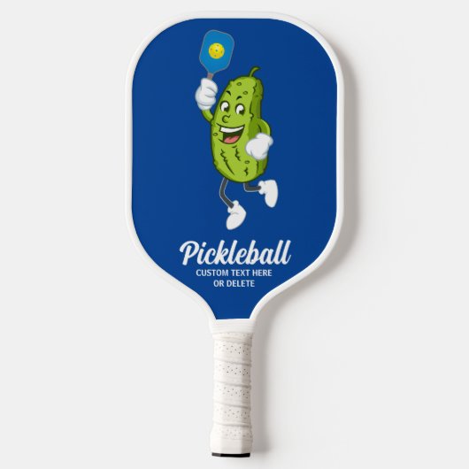 Funny Pickle Playing Pickleball Custom Text Pickle Schläger (Rückseite)