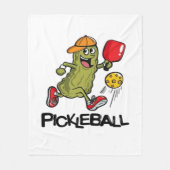 Funny Pickle Playing Pickleball Fleecedecke (Vorderseite)