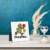 Funny Pickle Playing Pickleball Fotoplatte (InSitu)