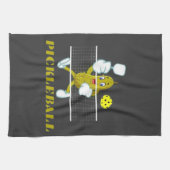 Funny Pickle Playing Pickleball Geschirrtuch (Horizontal)