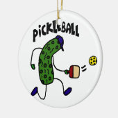 Funny Pickle Playing Pickleball Keramikornament (Links)