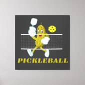 Funny Pickle Playing Pickleball Leinwanddruck (Vorderseite)