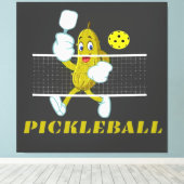 Funny Pickle Playing Pickleball Leinwanddruck (Insitu (Holzboden))