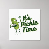 Funny Pickle Playing Pickleball Leinwanddruck (Vorderseite)