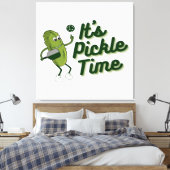 Funny Pickle Playing Pickleball Leinwanddruck (Insitu (Schlafzimmer))