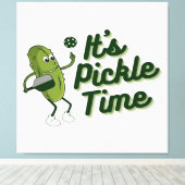 Funny Pickle Playing Pickleball Leinwanddruck (Insitu (Holzboden))