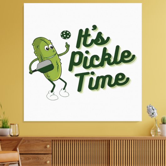 Funny Pickle Playing Pickleball Leinwanddruck (Insitu (Wohnzimmer))