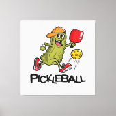 Funny Pickle Playing Pickleball Leinwanddruck (Vorderseite)