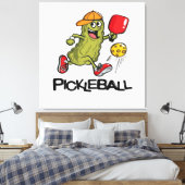 Funny Pickle Playing Pickleball Leinwanddruck (Insitu (Schlafzimmer))