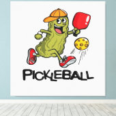 Funny Pickle Playing Pickleball Leinwanddruck (Insitu (Holzboden))