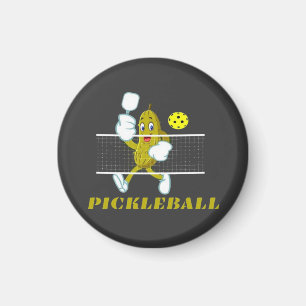 Funny Pickle Playing Pickleball Magnet