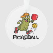 Funny Pickle Playing Pickleball Ornament (Vorderseite)