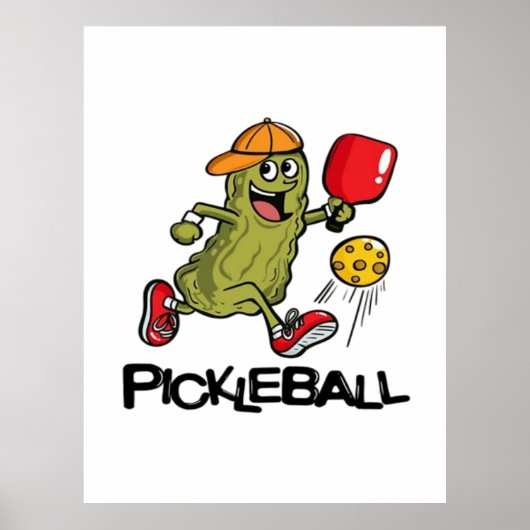 Funny Pickle Playing Pickleball Poster (Vorne)