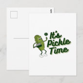 Funny Pickle Playing Pickleball Postkarte (Vorne/Hinten)