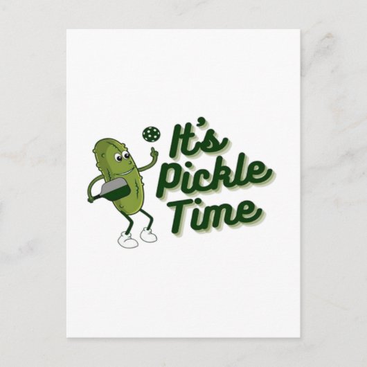 Funny Pickle Playing Pickleball Postkarte (Vorderseite)
