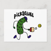 Funny Pickle Playing Pickleball Postkarte (Vorderseite)