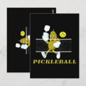 Funny Pickle Playing Pickleball Postkarte (Vorne/Hinten)