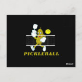 Funny Pickle Playing Pickleball Postkarte (Rückseite)