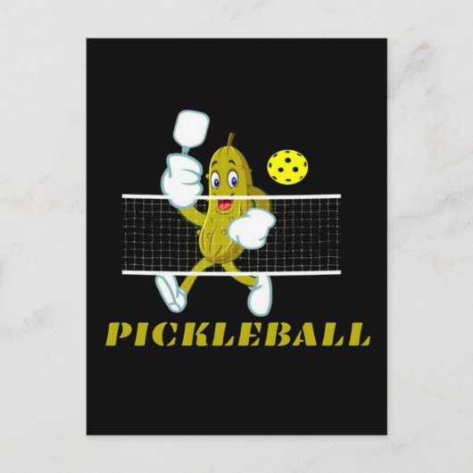Funny Pickle Playing Pickleball Postkarte (Vorderseite)