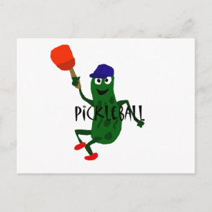 Funny Pickle Playing Pickleball Postkarte