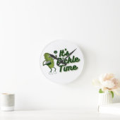 Funny Pickle Playing Pickleball Runde Wanduhr (Zuhause)