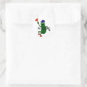 Funny Pickle Playing Pickleball Runder Aufkleber (Tasche)