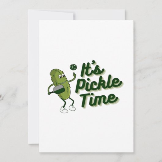 Funny Pickle Playing Pickleball Save The Date (Vorderseite)