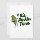 Funny Pickle Playing Pickleball Save The Date (Rückseite)