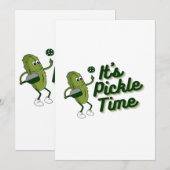 Funny Pickle Playing Pickleball Save The Date (Vorne/Hinten)