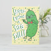 Funny Pickle Pun You’re Kind Of A Big Dill Cartoon Dankeskarte (Stehend Vorderseite)