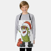 Funny Pickle Santa Claus Christmas Cartoon Holiday Schürze (Getragen)