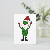 Funny Pickle Santa Claus Weihnachtsdesign Feiertagspostkarte (Stehend Vorderseite)