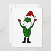 Funny Pickle Santa Claus Weihnachtsdesign Feiertagspostkarte (Vorne/Hinten)