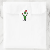 Funny Pickle Santa Claus Weihnachtsdesign Runder Aufkleber (Tasche)