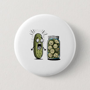 Funny Pickle Überraschung eine Gurke und ein Glas Button