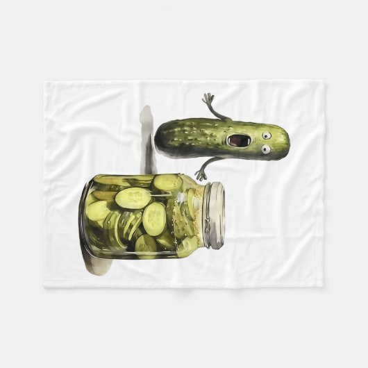 Funny Pickle Überraschung eine Gurke und ein Glas Fleecedecke (Vorderseite (Horizontal))