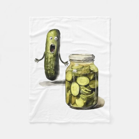 Funny Pickle Überraschung eine Gurke und ein Glas  Fleecedecke (Vorderseite)