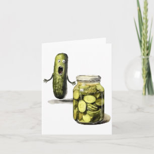 Funny Pickle Überraschung eine Gurke und ein Glas  Karte