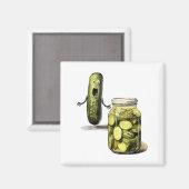 Funny Pickle Überraschung eine Gurke und ein Glas Magnet (Vorderseite/Rückseite)