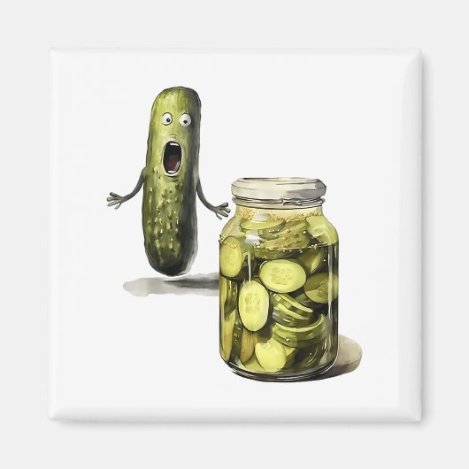 Funny Pickle Überraschung eine Gurke und ein Glas Magnet (Vorne)