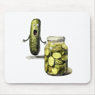 Funny Pickle Überraschung eine Gurke und ein Glas  Mousepad